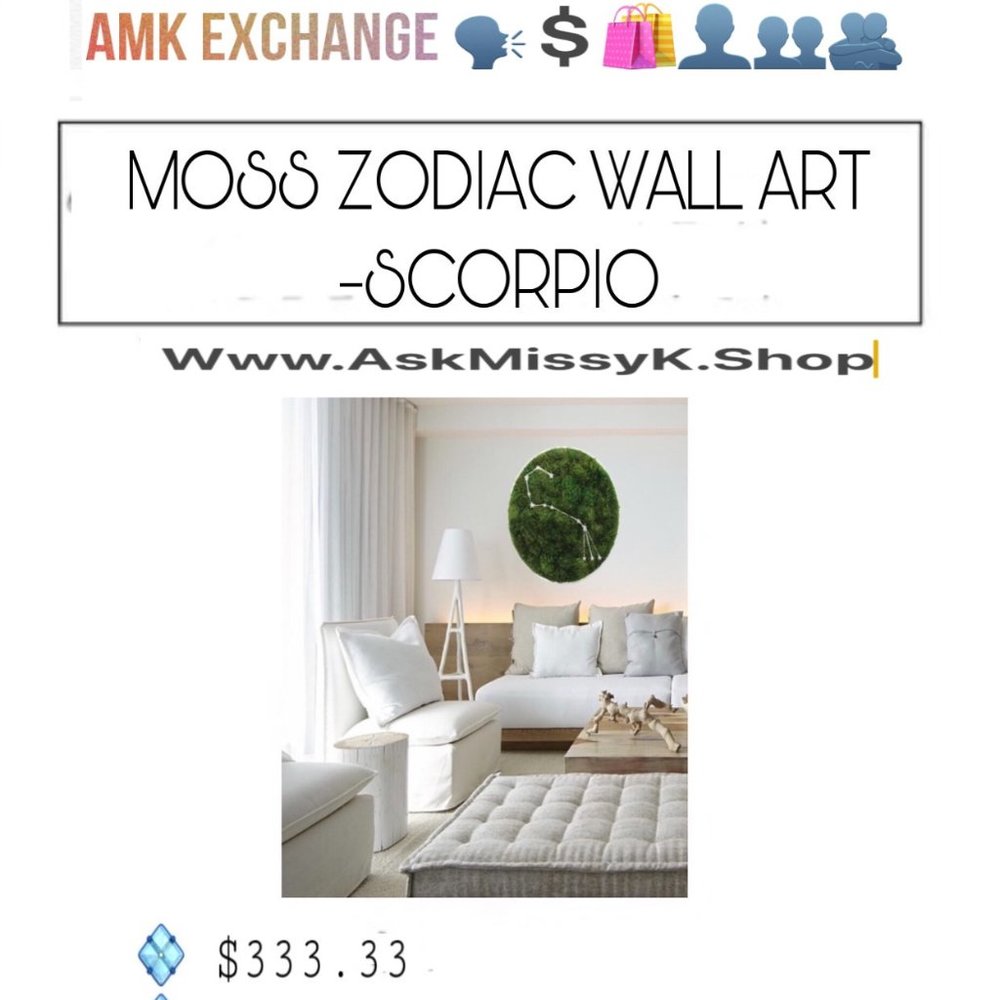 SCORPIO ♏️ MOSS ZODIAC WALL ART Is On Sale NOW At Www.AMKExchange.Org 🗣💲🛍👤👥